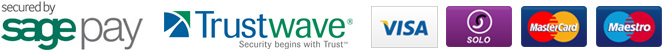 Secured by sage pay | Trustwave | Visa | Solo | Maestro | MasterCard